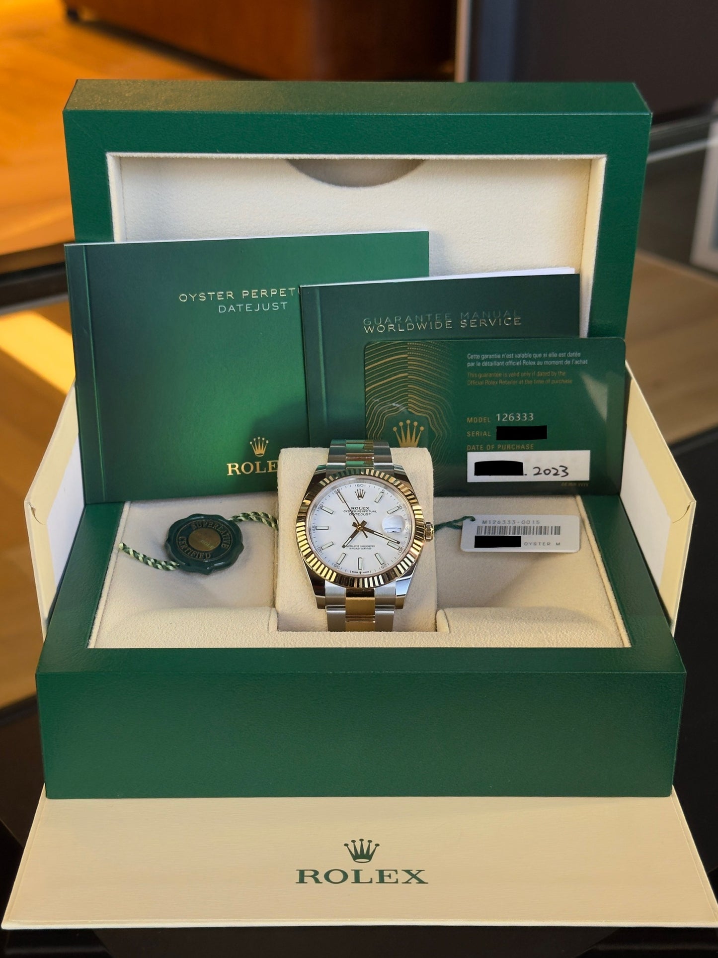 Rolex Datejust 41 126333 White Dial (2023) Full Set Pre Owned