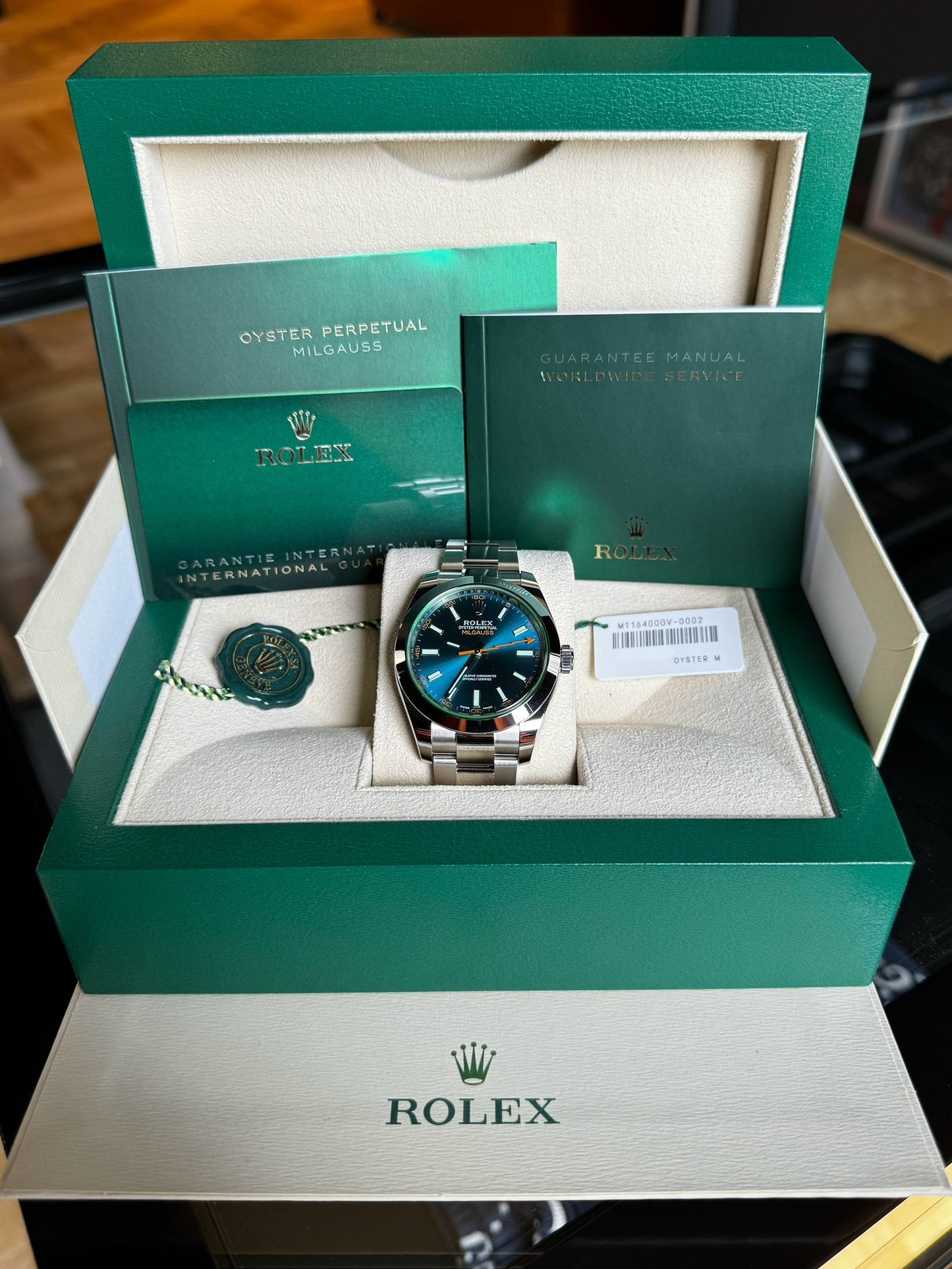 Rolex Milgauss Z blue 116400GV Brand New