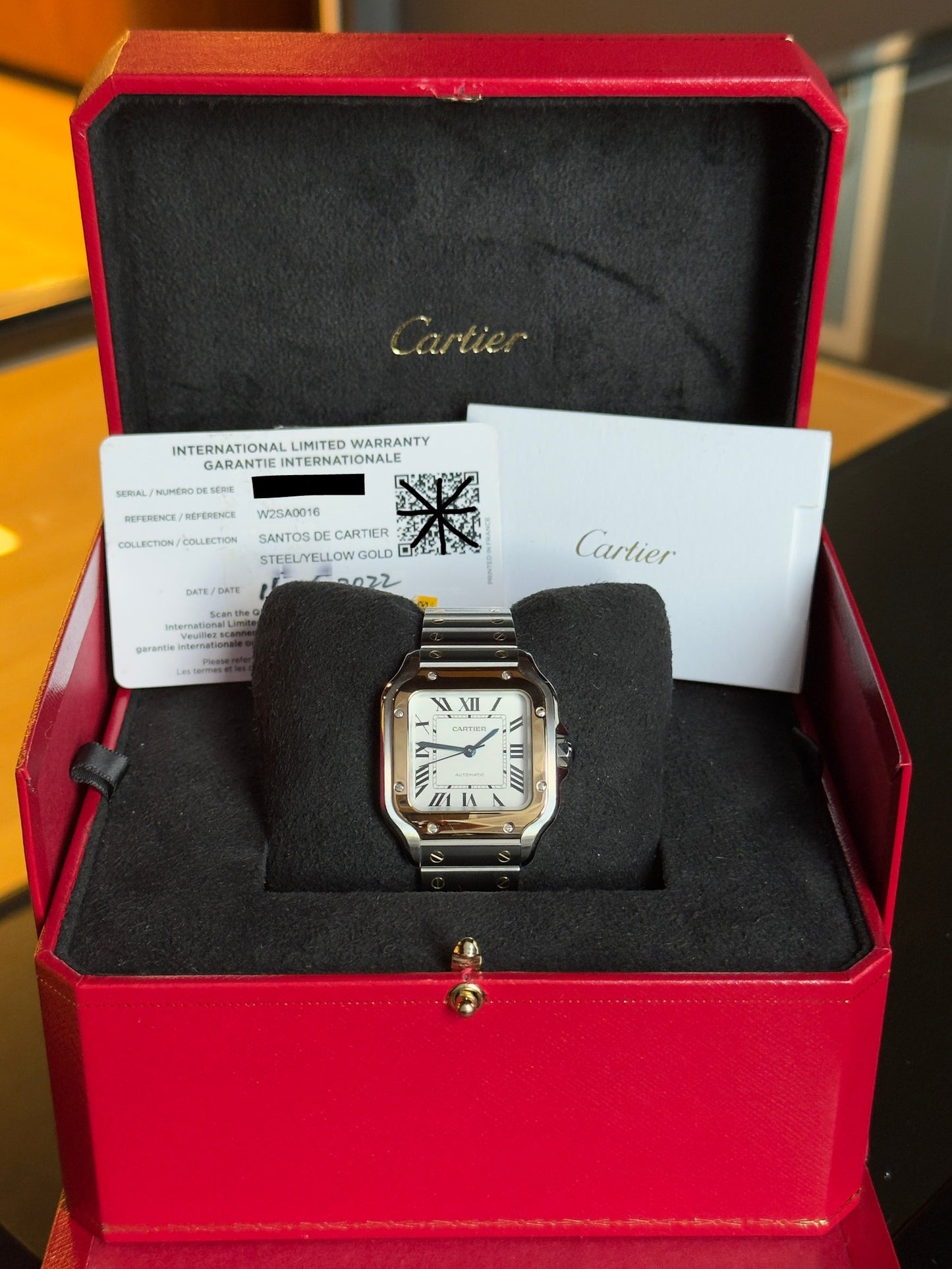 Cartier Santos de Cartier Medium Size W2SA0016 White Dial (2022) Pre Owned