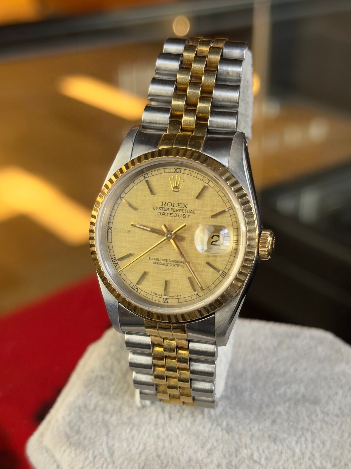 Rolex Datejust 36 16233 Champagne Linen Dial (1990) Fully Serviced Pre Owned