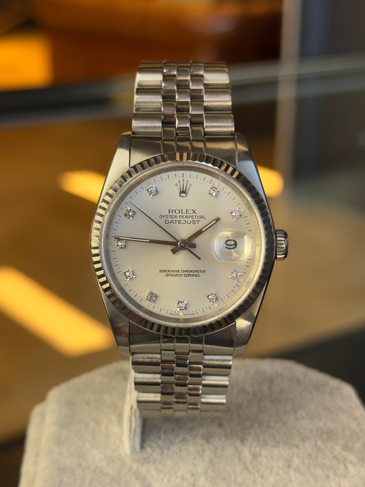 Rolex Datejust 36 16234G Diamond Dial (1989) Pre Owned