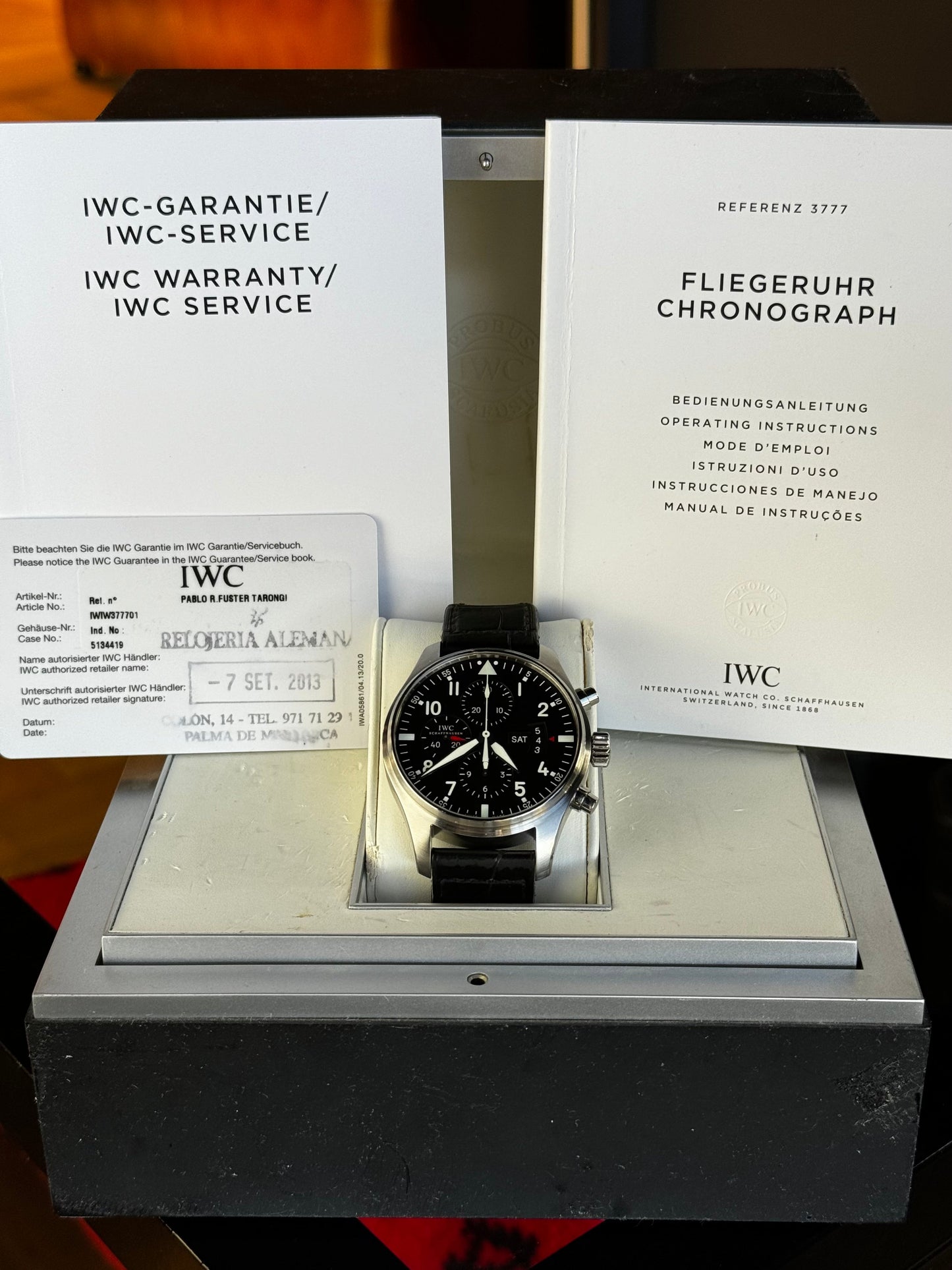 IWC Pilot Chronograph IW377701 Black Dial Pre Owned