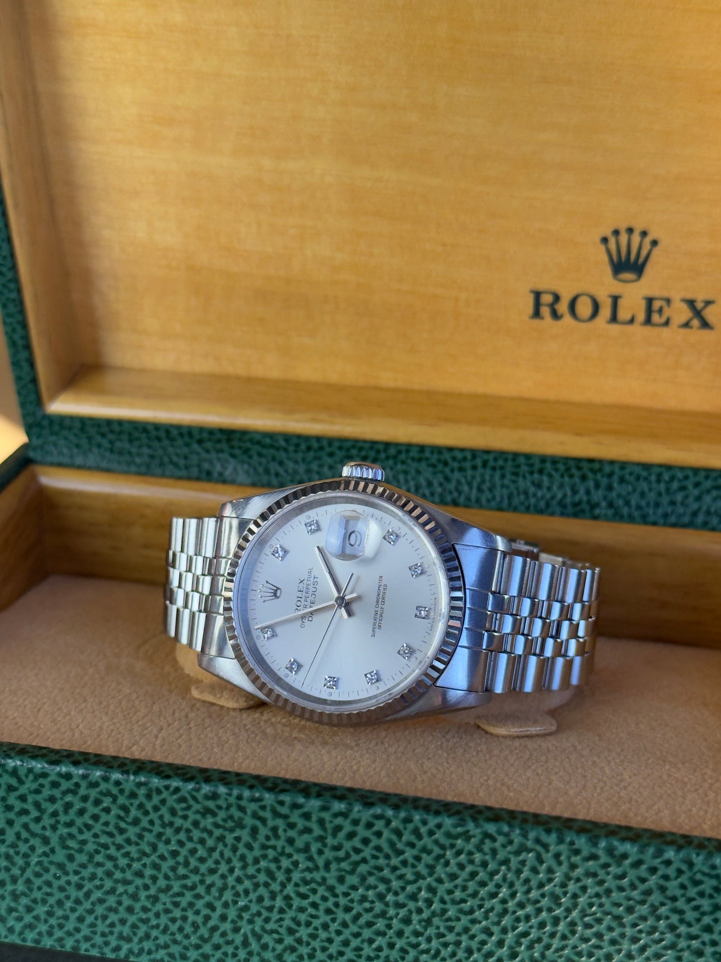 Rolex Datejust 36 16234G Diamond Dial (1989) Pre Owned