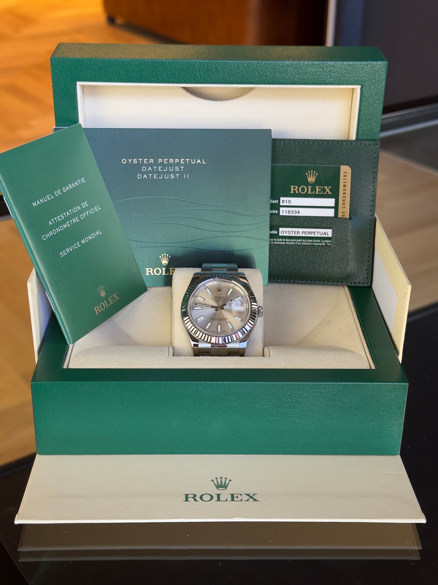 Rolex Datejust II 116334 Silver Dial Full Set Pre Owned