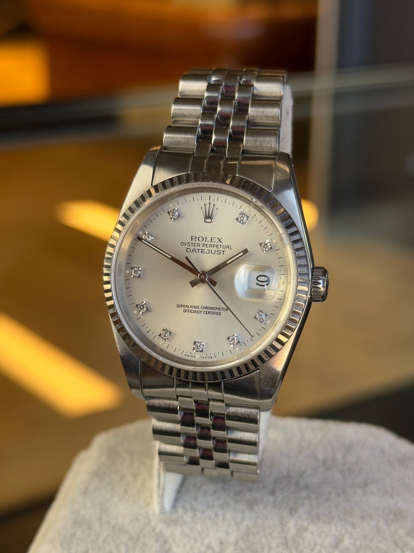 Rolex Datejust 36 16234G Diamond Dial (1989) Pre Owned