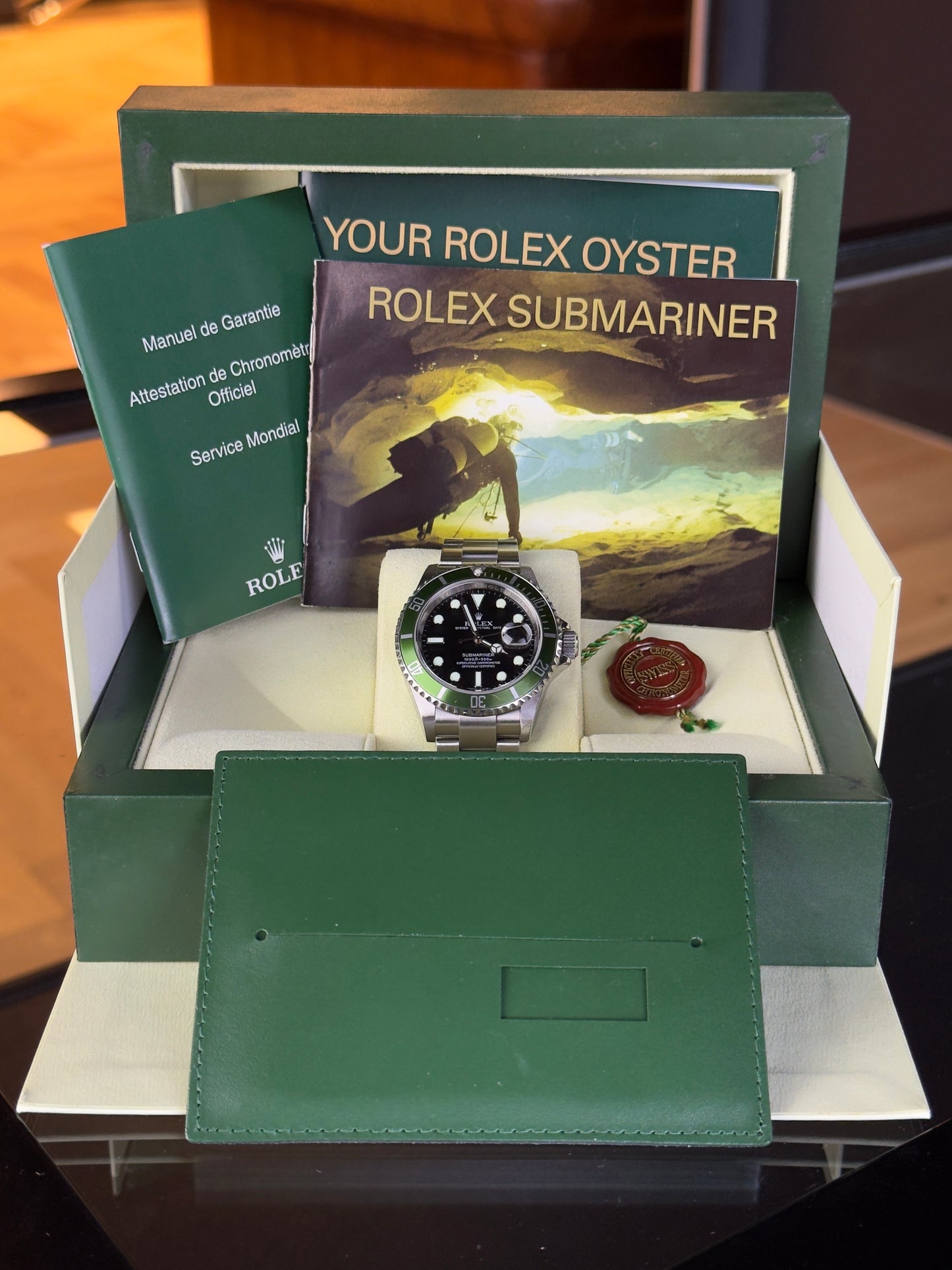 Rolex Submariner 'Kermit' 16610LV Rehaut Pre Owned