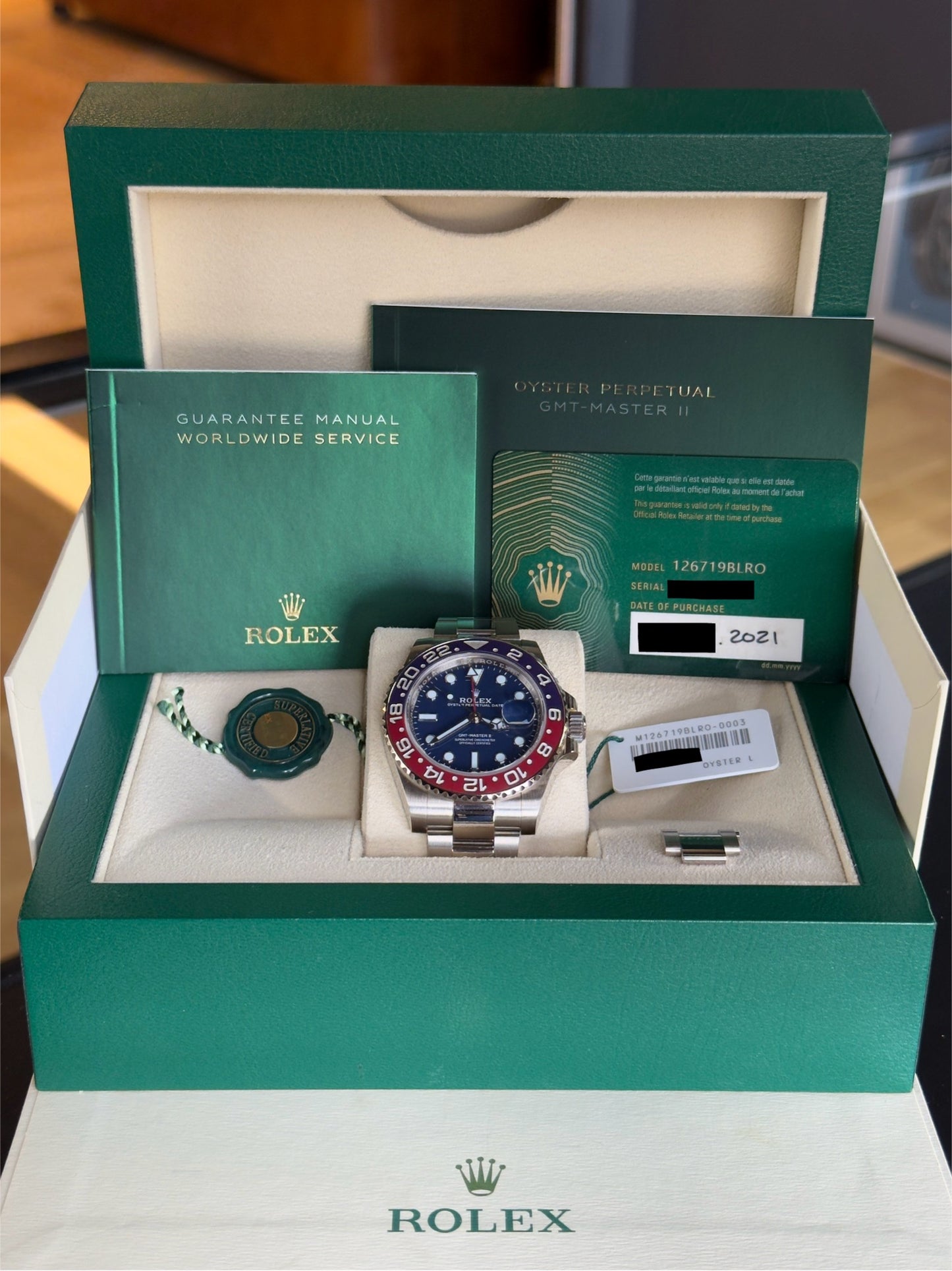Rolex GMT Master II 126719BLRO Blue Dial (2021) Full Set Pre Owned