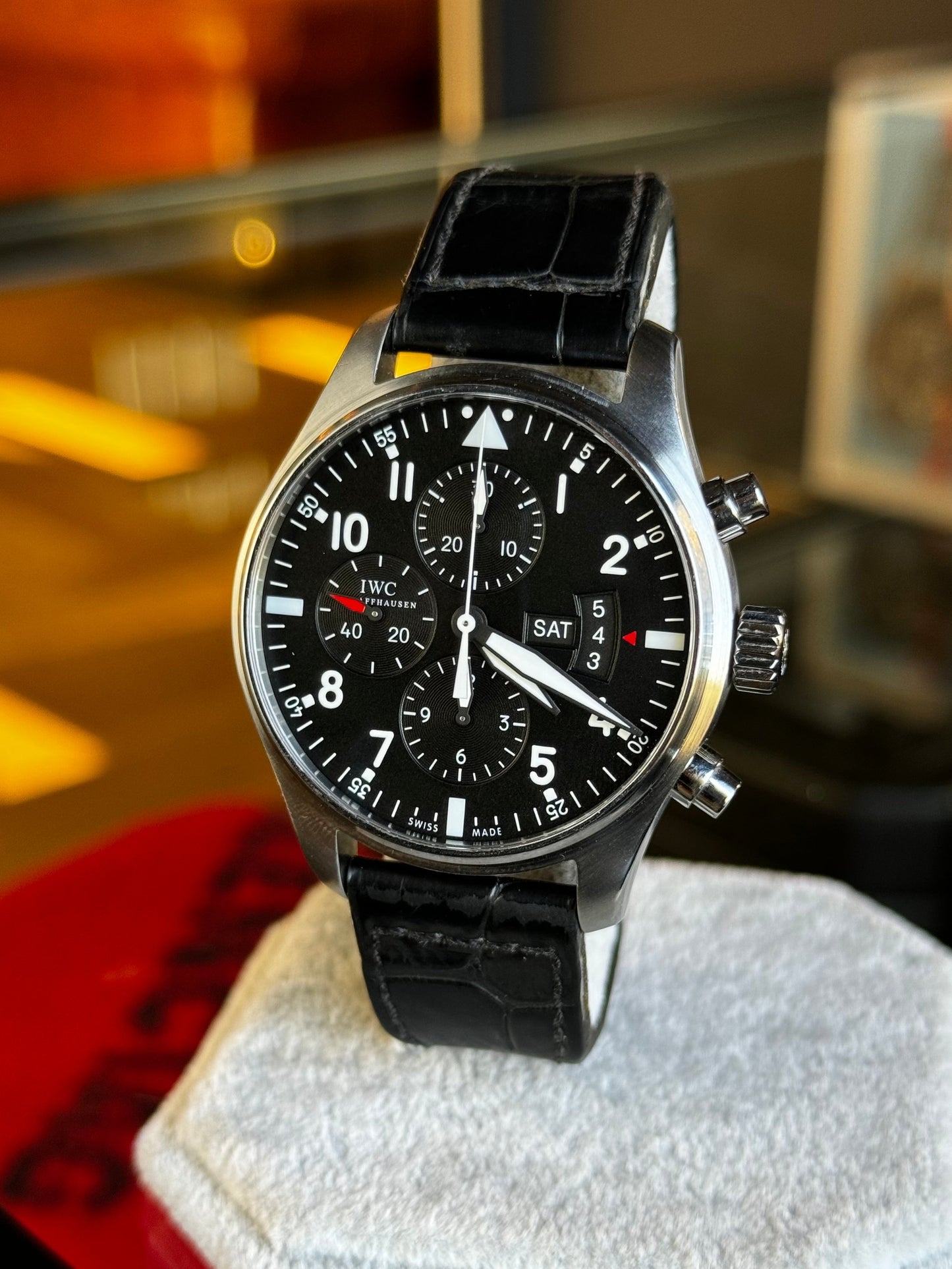 IWC Pilot Chronograph IW377701 Black Dial Pre Owned