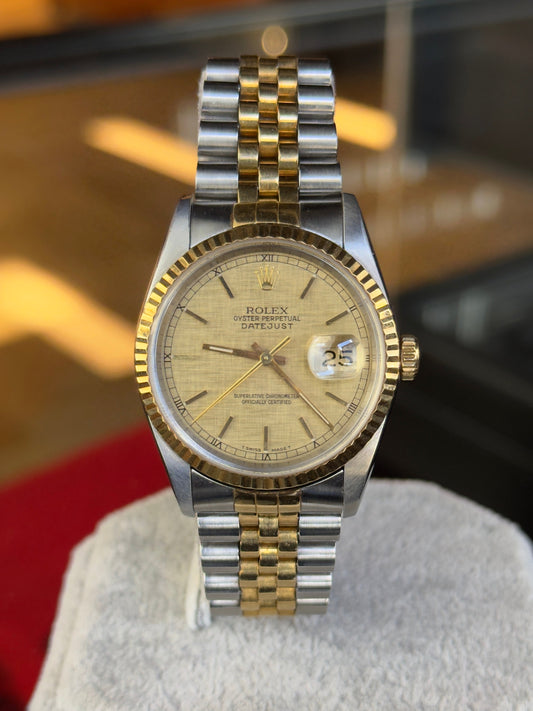Rolex Datejust 36 16233 Champagne Linen Dial