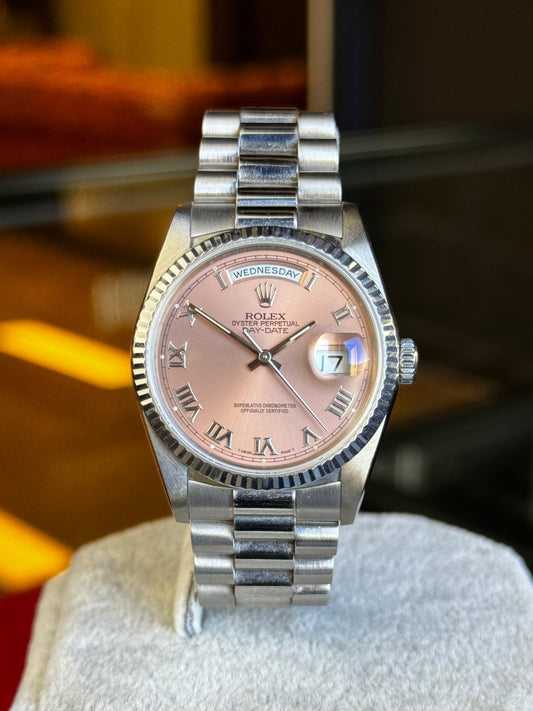 Rolex Day Date 18239 Factory Salmon Dial